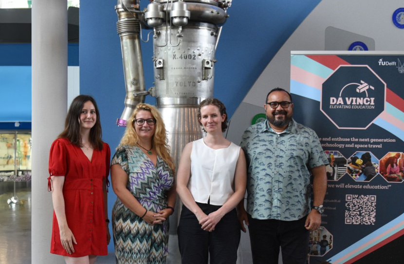 Special Envoy Edison Rijna and Liaison Bianca Peters visiting the Da Vinci Satellite Project.