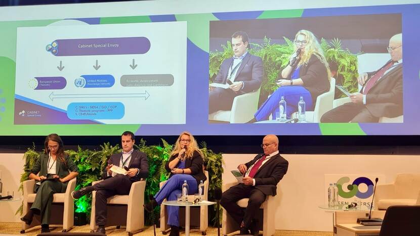 Liaison Bianca Peters presenting at the GO Climate Finance Forum.